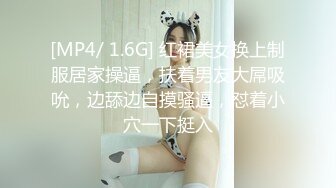 [MP4/ 1.6G] 红裙美女换上制服居家操逼，扶着男友大屌吸吮，边舔边自摸骚逼，怼着小穴一下挺入