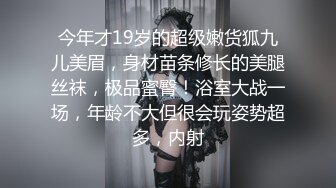 今年才19岁的超级嫩货狐九儿美眉，身材苗条修长的美腿丝袜，极品蜜臀！浴室大战一场，年龄不大但很会玩姿势超多，内射